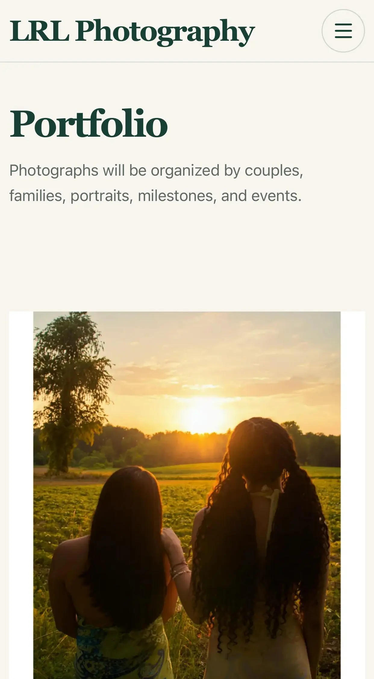 LRL Photography portfolio page preview